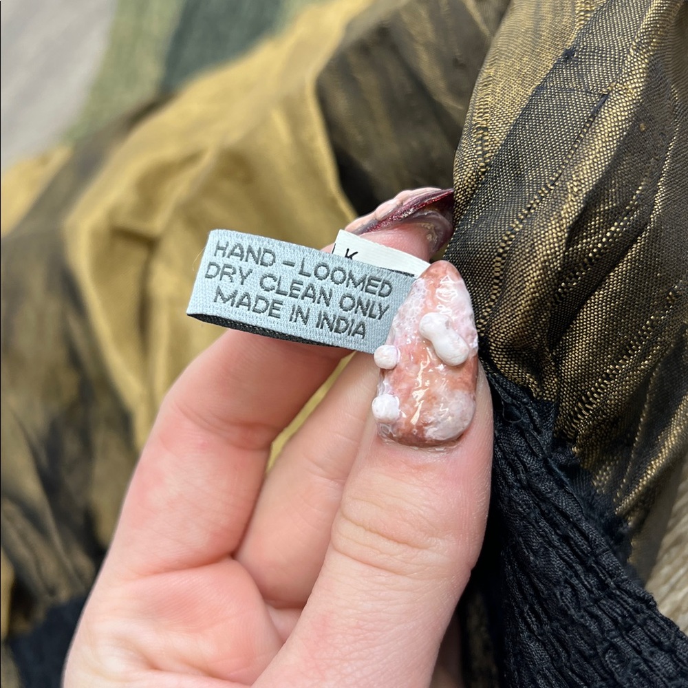 Hand-Loomed Ombre Patchwork Silk-Blend Scarf/Wrap… - image 5